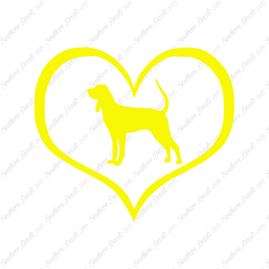 Black & Tan Coonhound Dog Heart Love