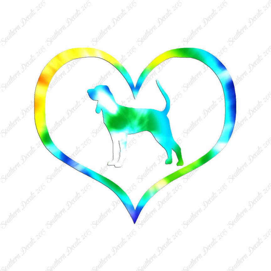 Black & Tan Coonhound Dog Heart Love
