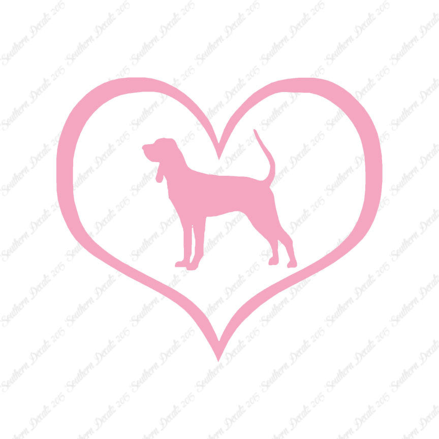 Black & Tan Coonhound Dog Heart Love