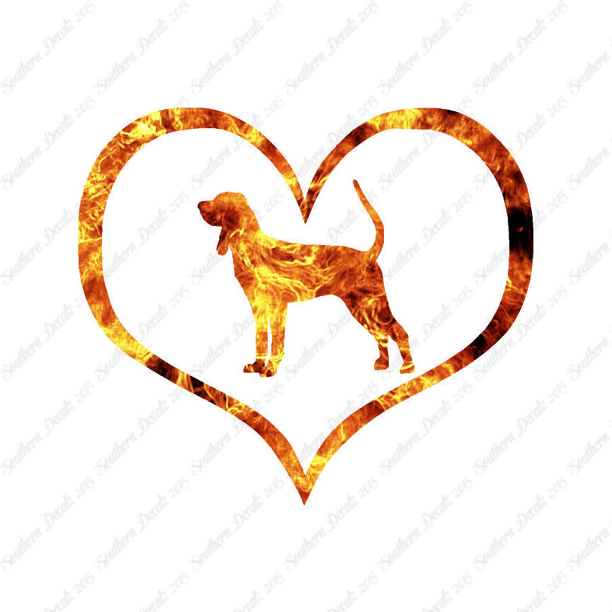 Black & Tan Coonhound Dog Heart Love
