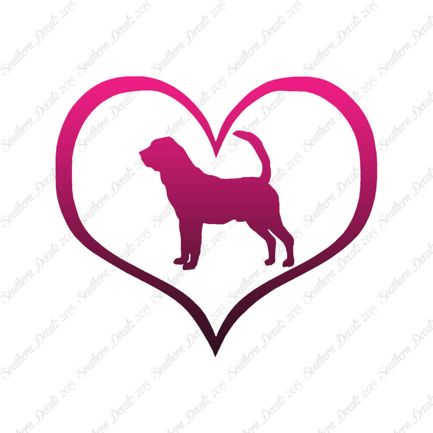 Bloodhound Dog Heart Love