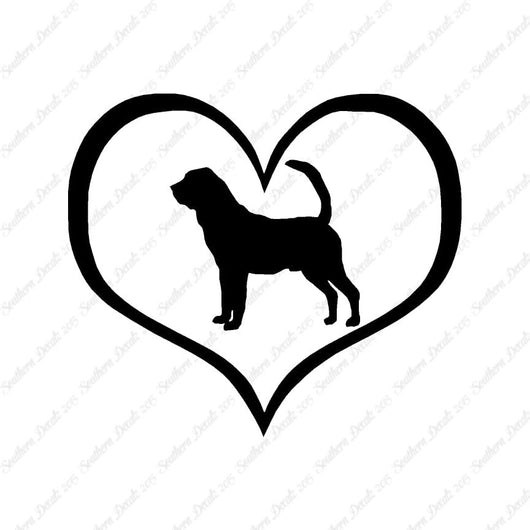 Bloodhound Dog Heart Love