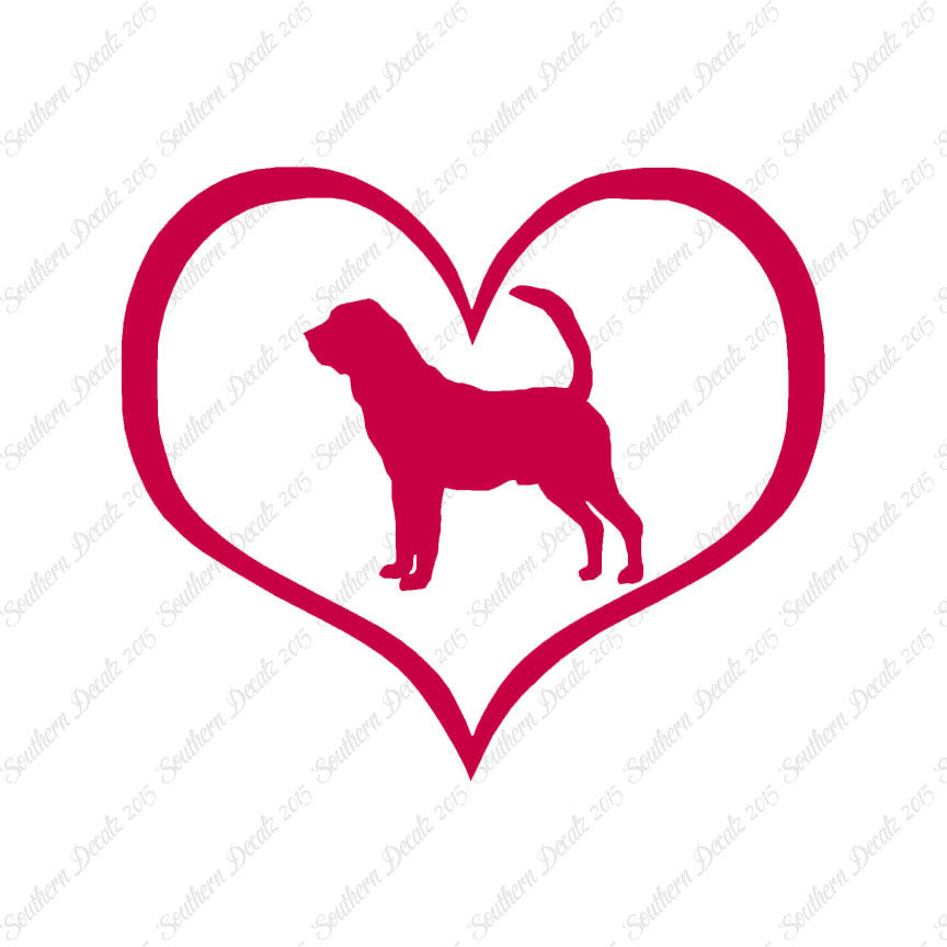 Bloodhound Dog Heart Love