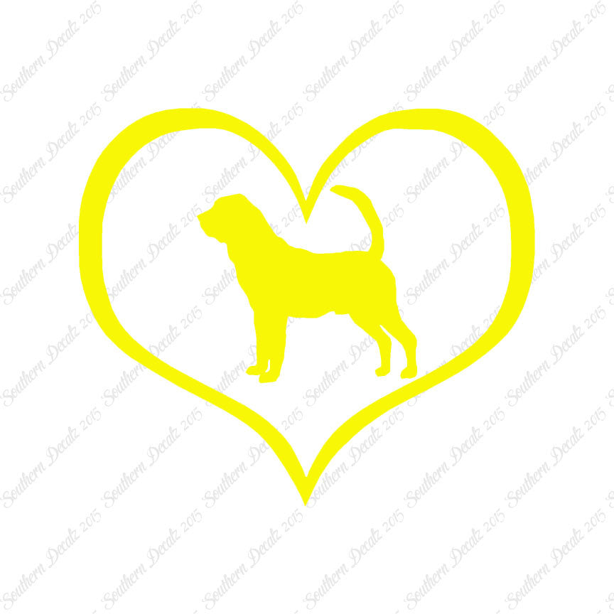 Bloodhound Dog Heart Love