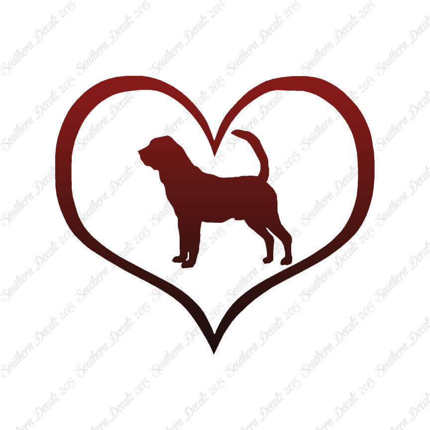 Bloodhound Dog Heart Love