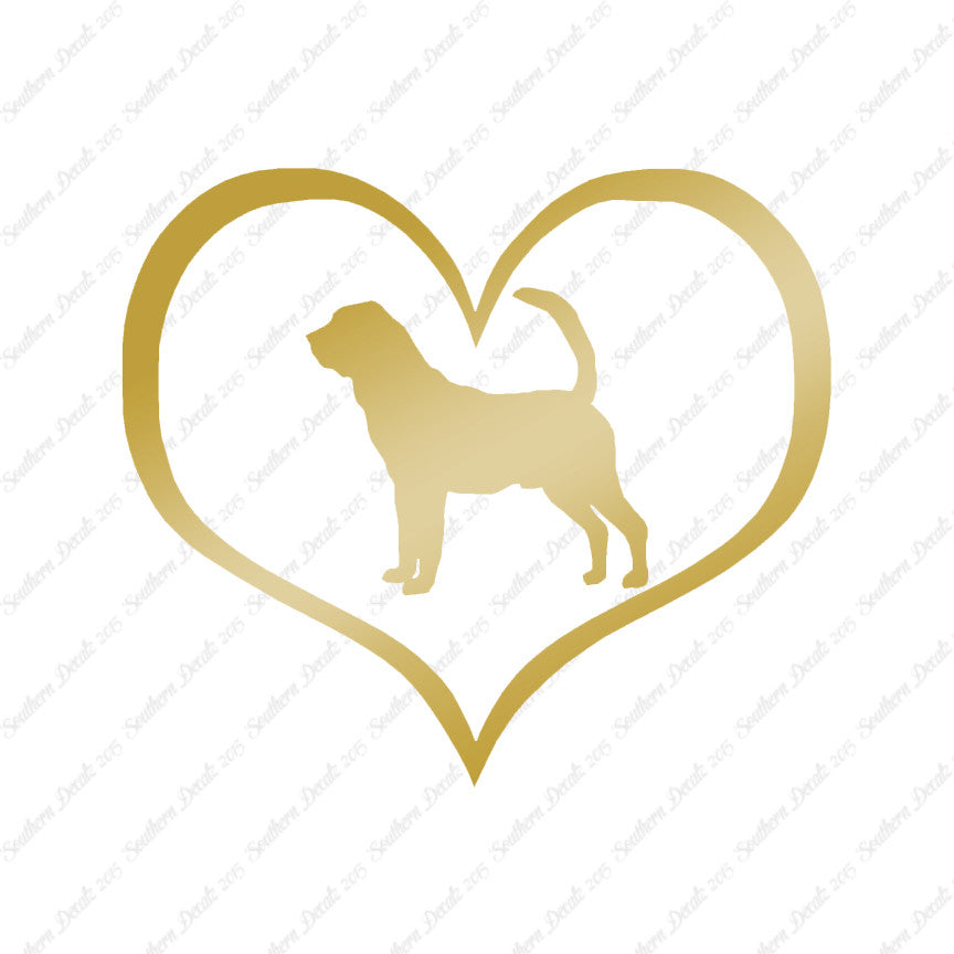 Bloodhound Dog Heart Love
