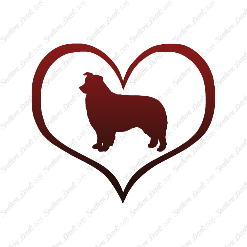 Border Collie Dog Heart Love