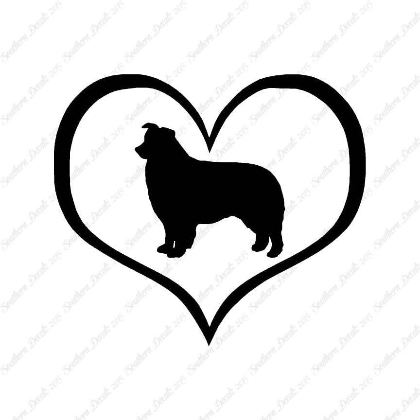 Border Collie Dog Heart Love