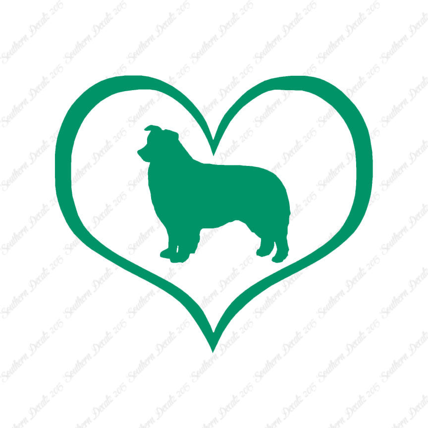 Border Collie Dog Heart Love