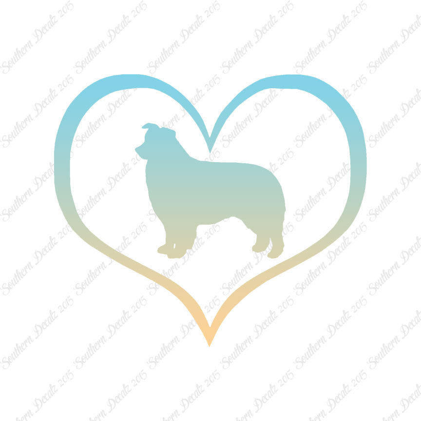 Border Collie Dog Heart Love