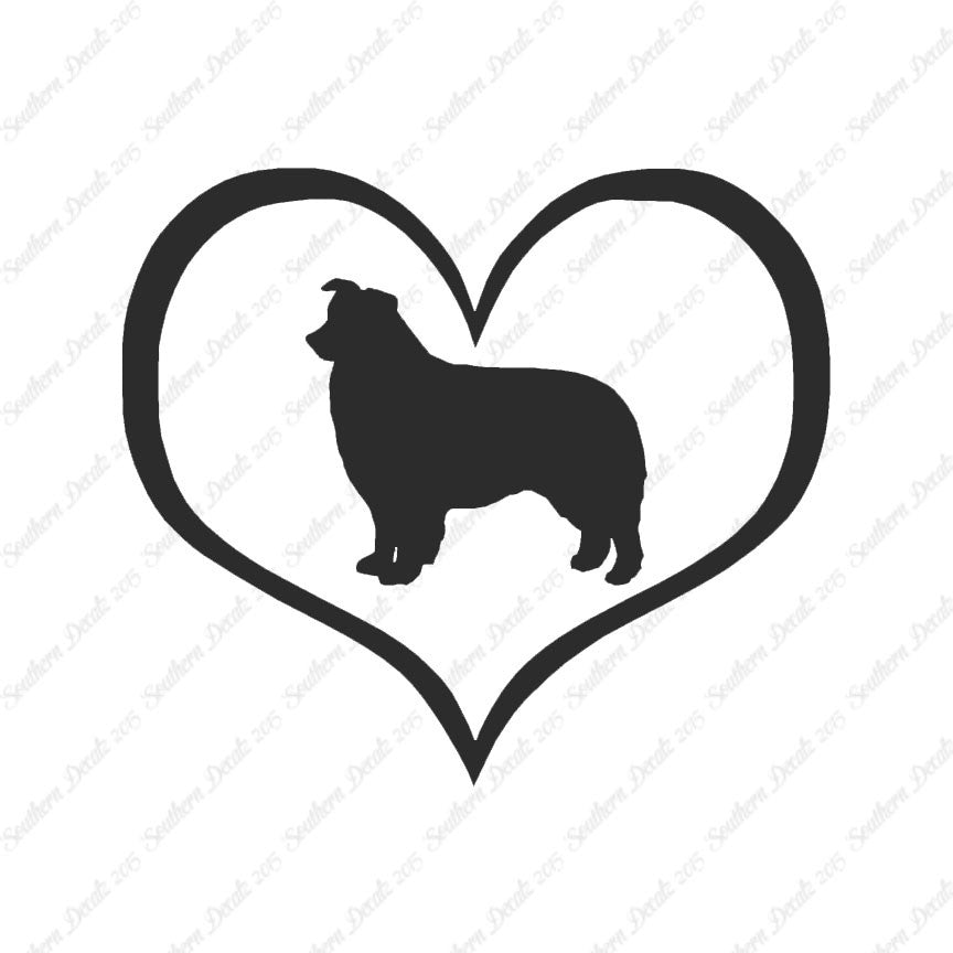 Border Collie Dog Heart Love