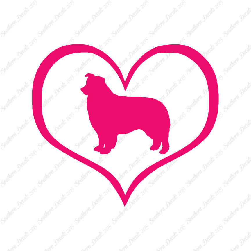 Border Collie Dog Heart Love