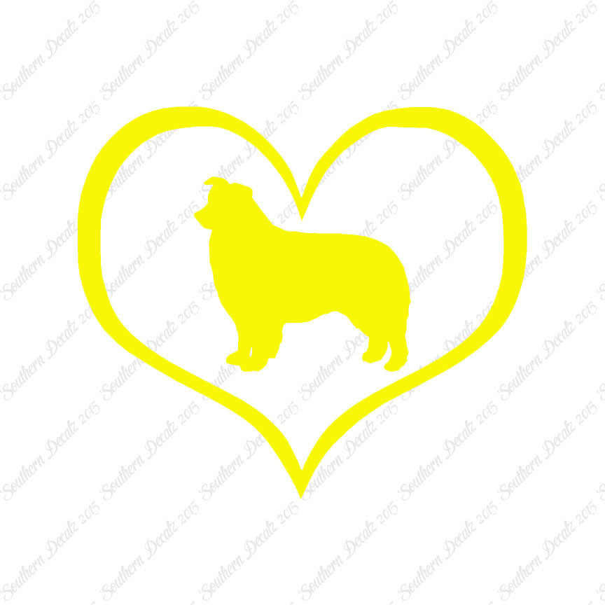 Border Collie Dog Heart Love