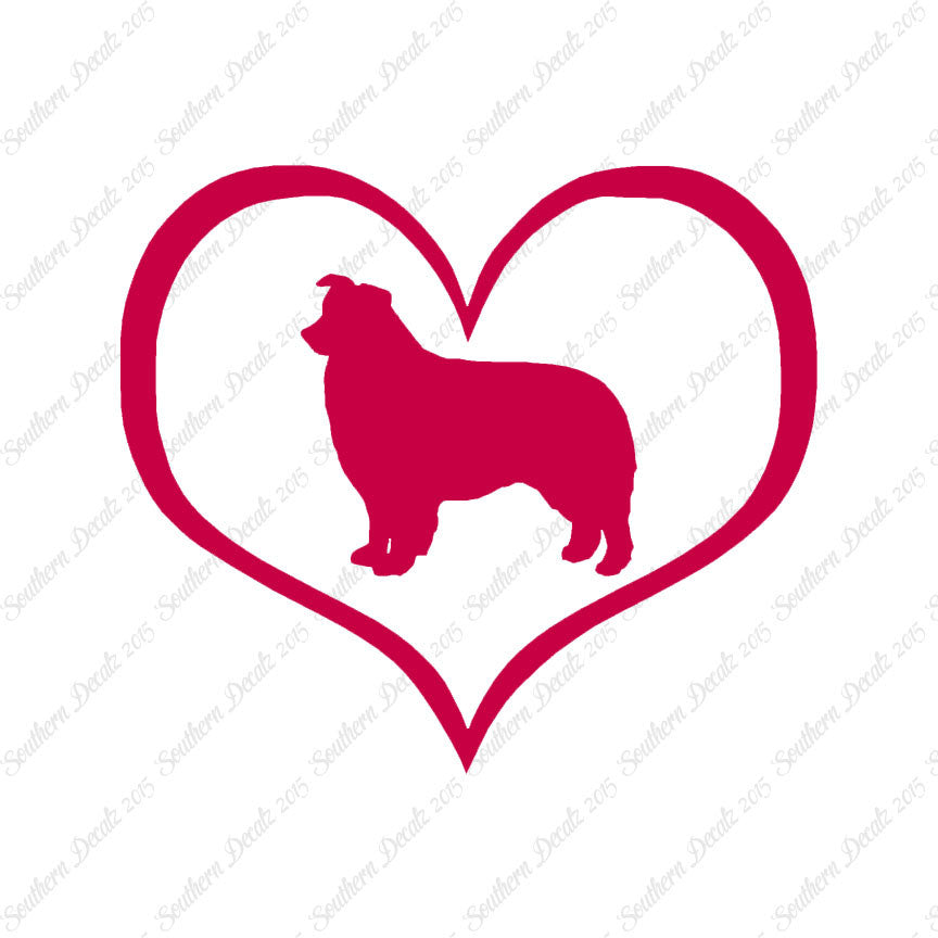 Border Collie Dog Heart Love
