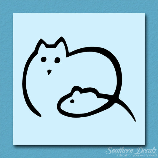 Cat And Mouse Outline