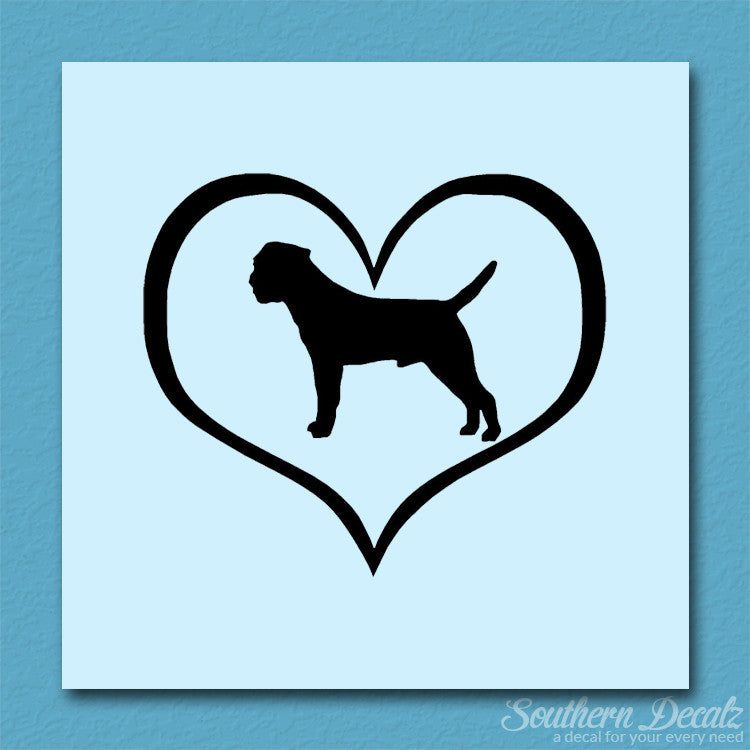 Border Terrier Dog Heart Love