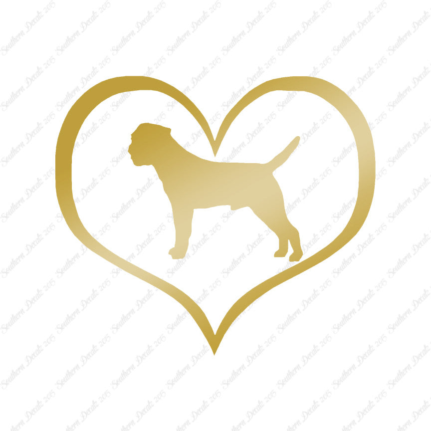 Border Terrier Dog Heart Love