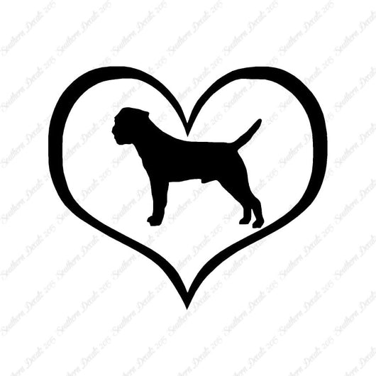 Border Terrier Dog Heart Love