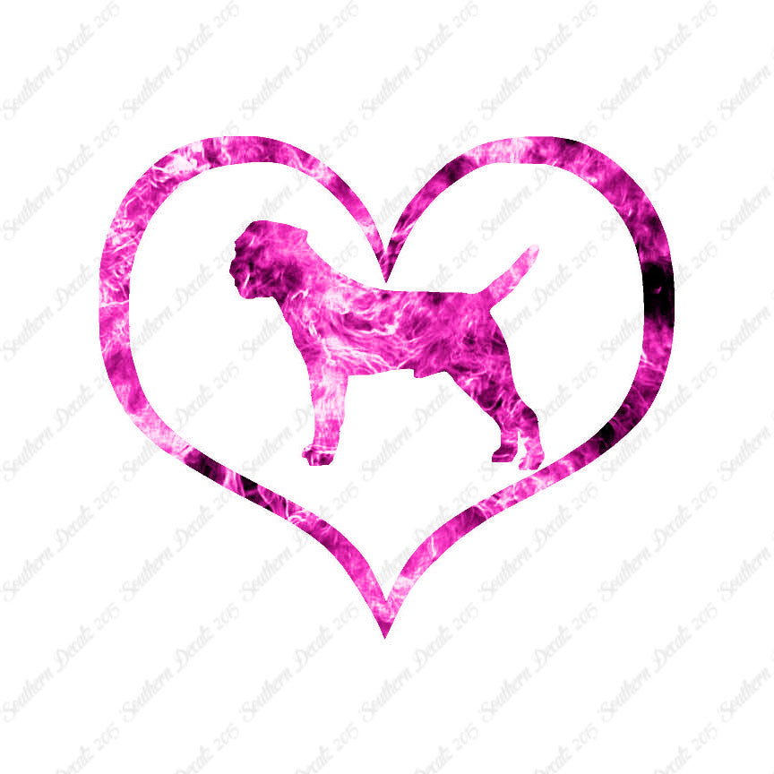 Border Terrier Dog Heart Love