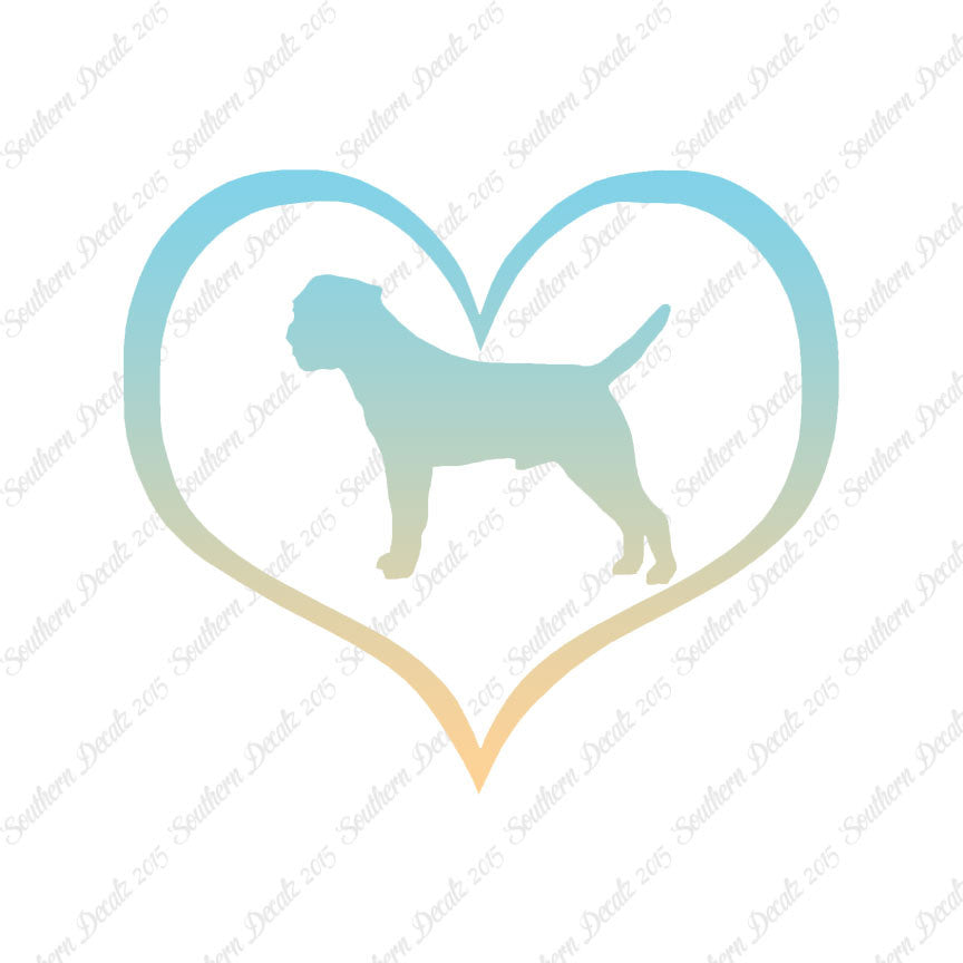 Border Terrier Dog Heart Love