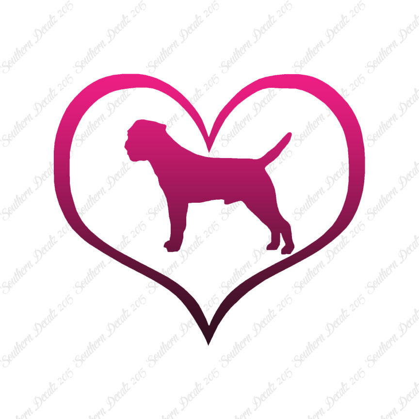 Border Terrier Dog Heart Love