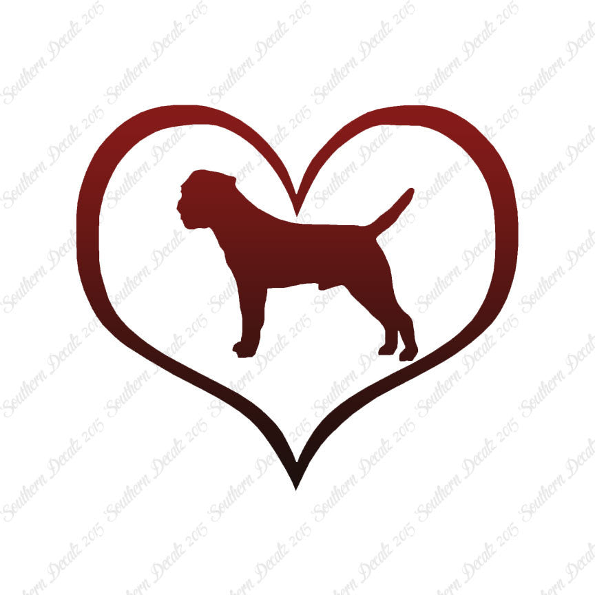Border Terrier Dog Heart Love
