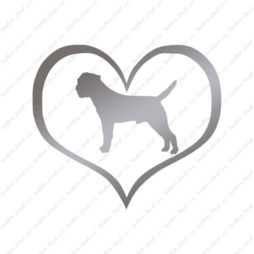 Border Terrier Dog Heart Love