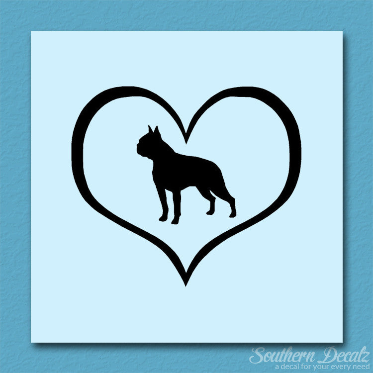 Boston Terrier Dog Heart Love