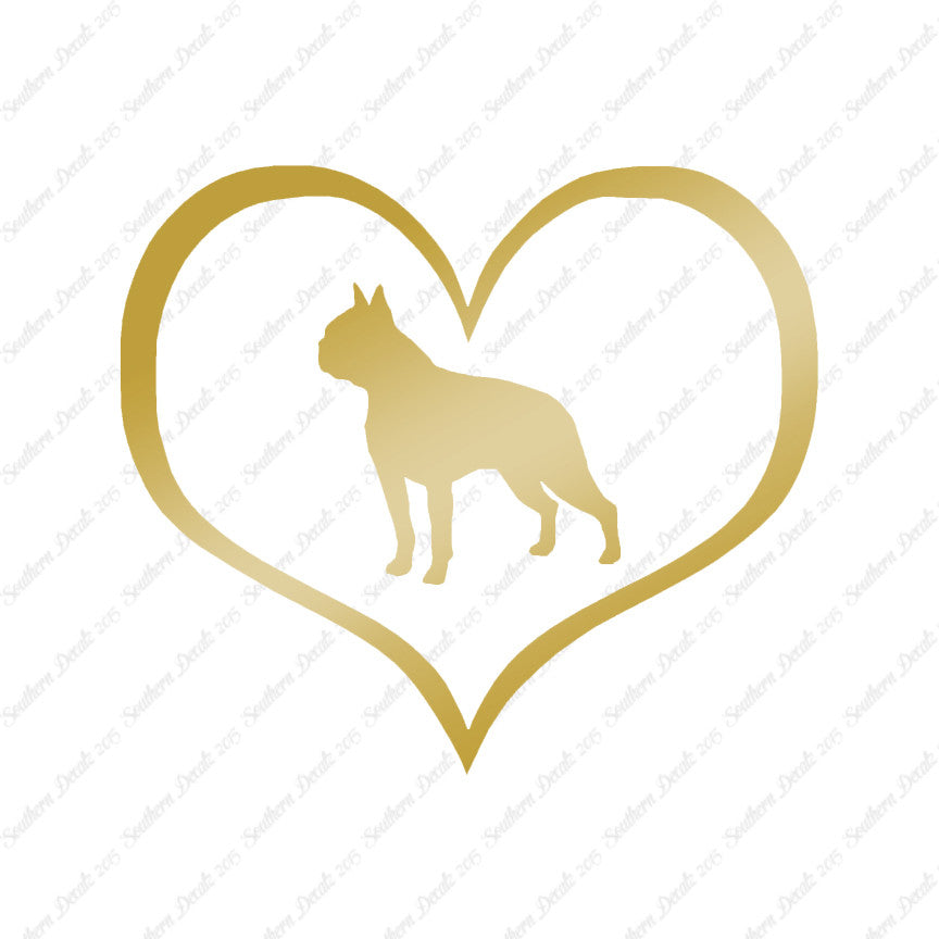Boston Terrier Dog Heart Love