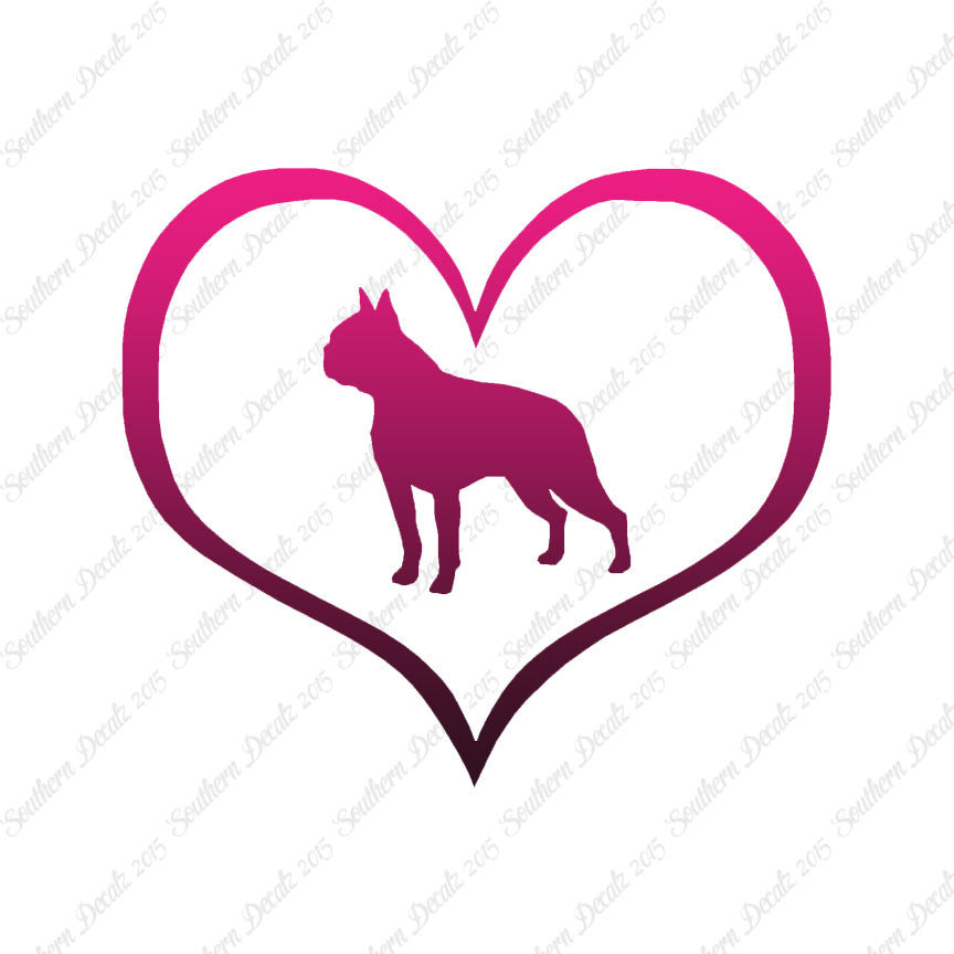 Boston Terrier Dog Heart Love