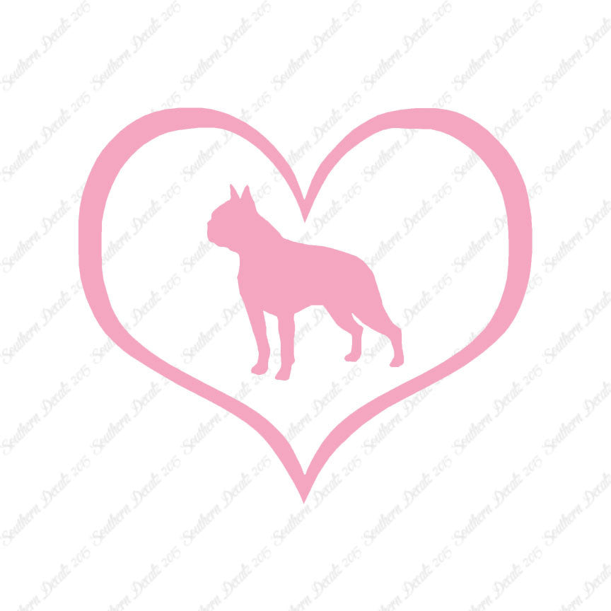 Boston Terrier Dog Heart Love