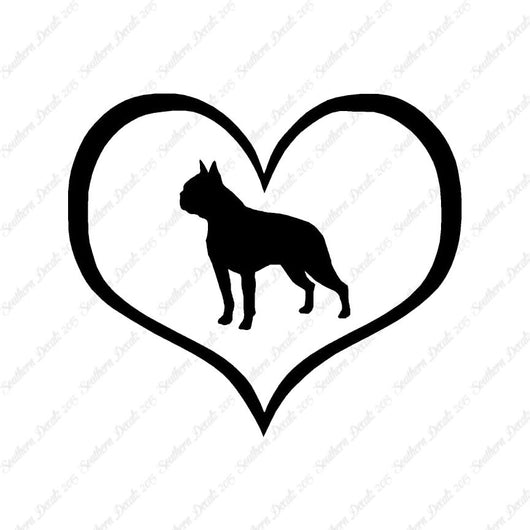 Boston Terrier Dog Heart Love