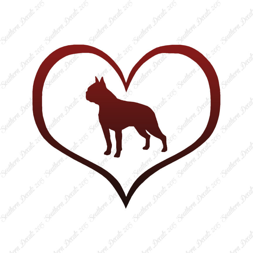Boston Terrier Dog Heart Love