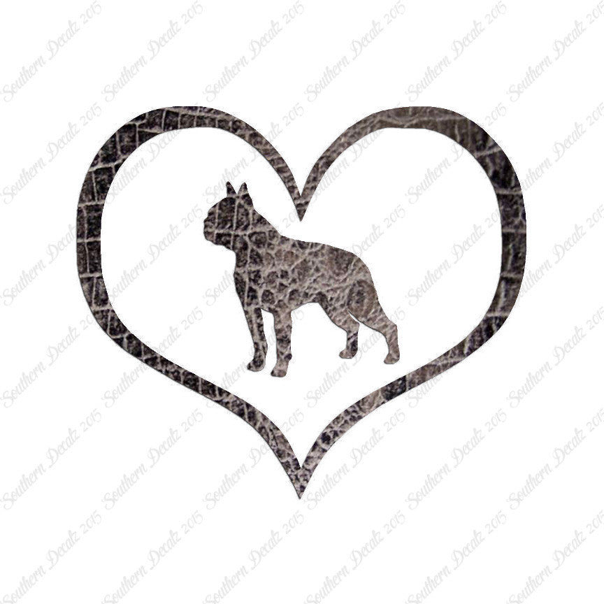 Boston Terrier Dog Heart Love