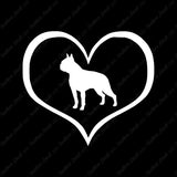 Boston Terrier Dog Heart Love