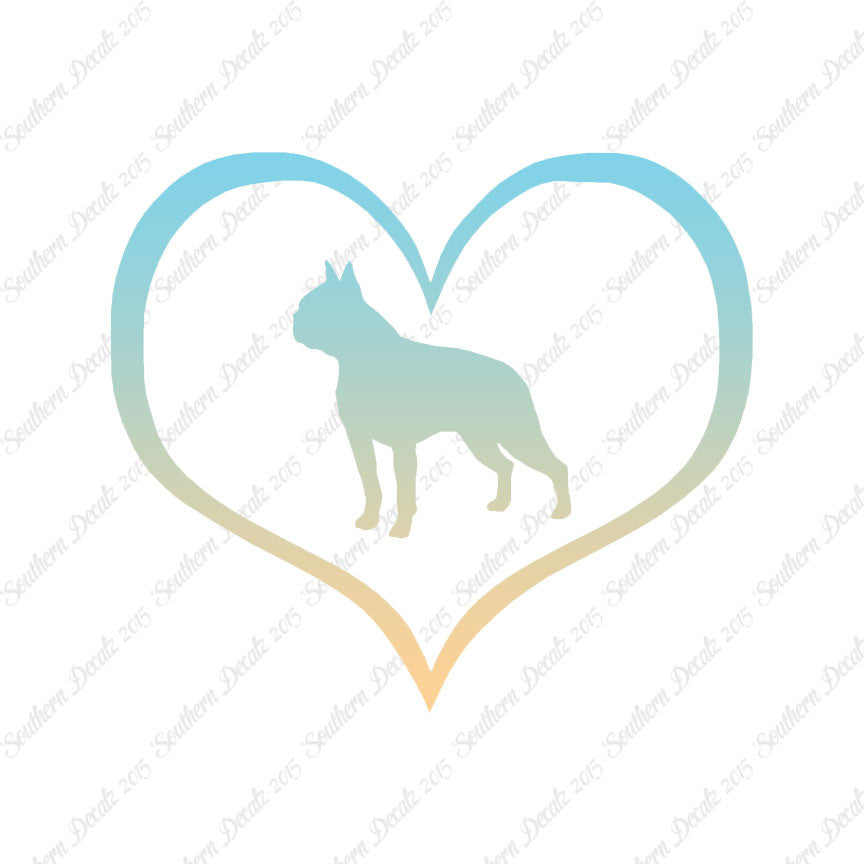 Boston Terrier Dog Heart Love