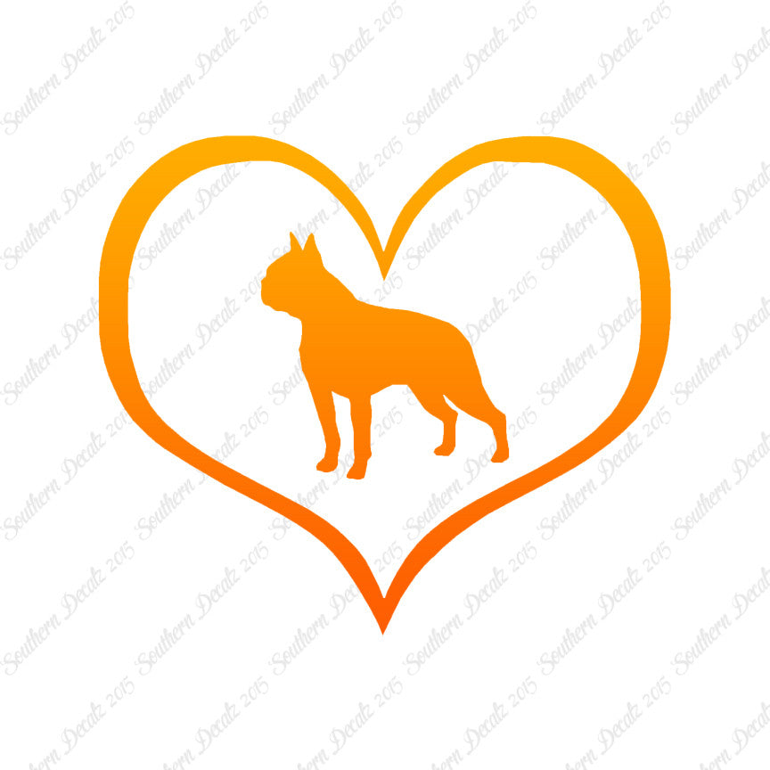 Boston Terrier Dog Heart Love