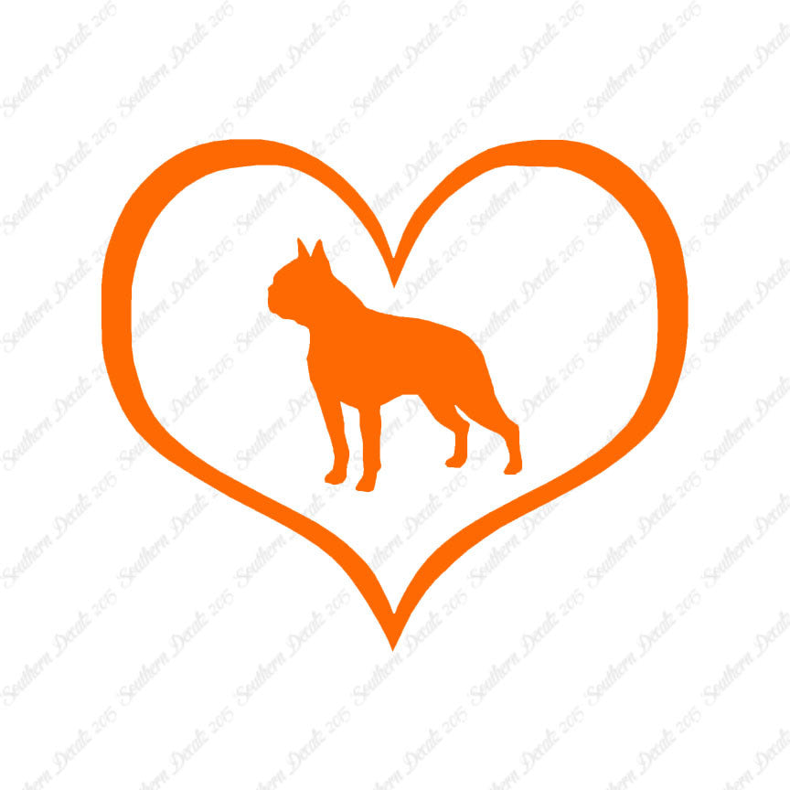 Boston Terrier Dog Heart Love