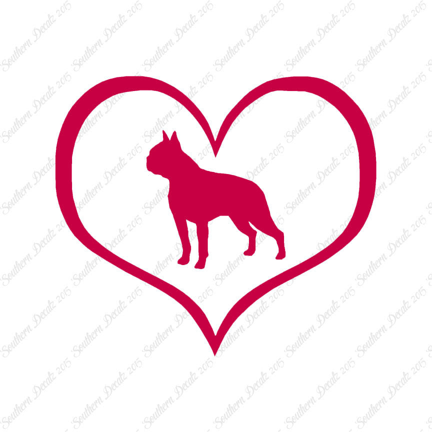 Boston Terrier Dog Heart Love