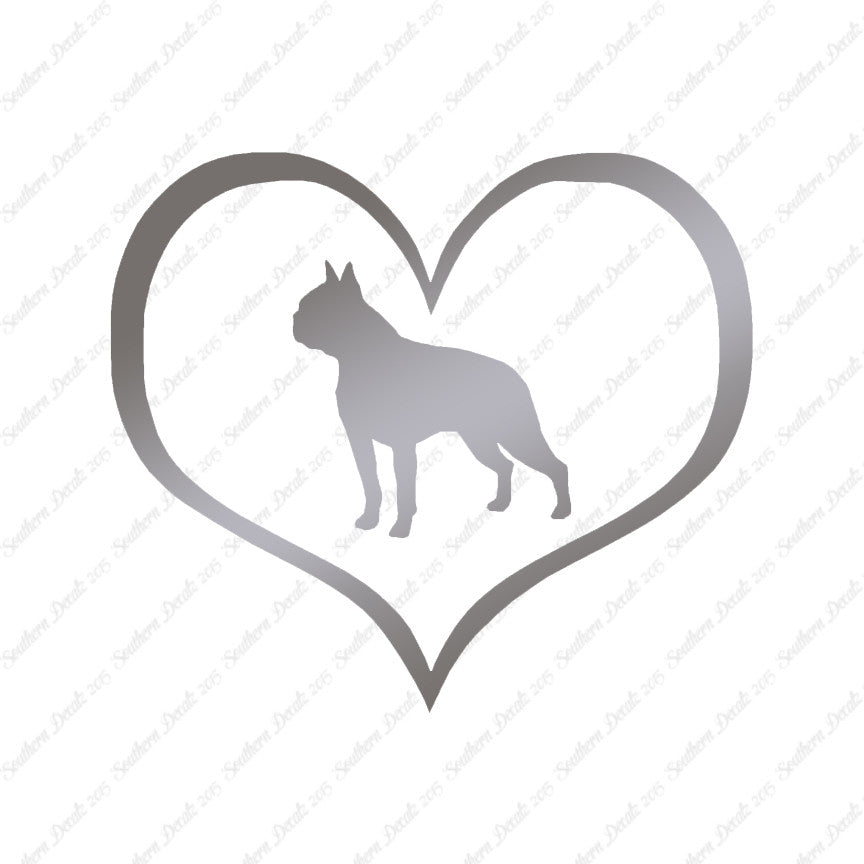 Boston Terrier Dog Heart Love