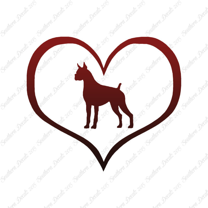 Boxer Dog Heart Love