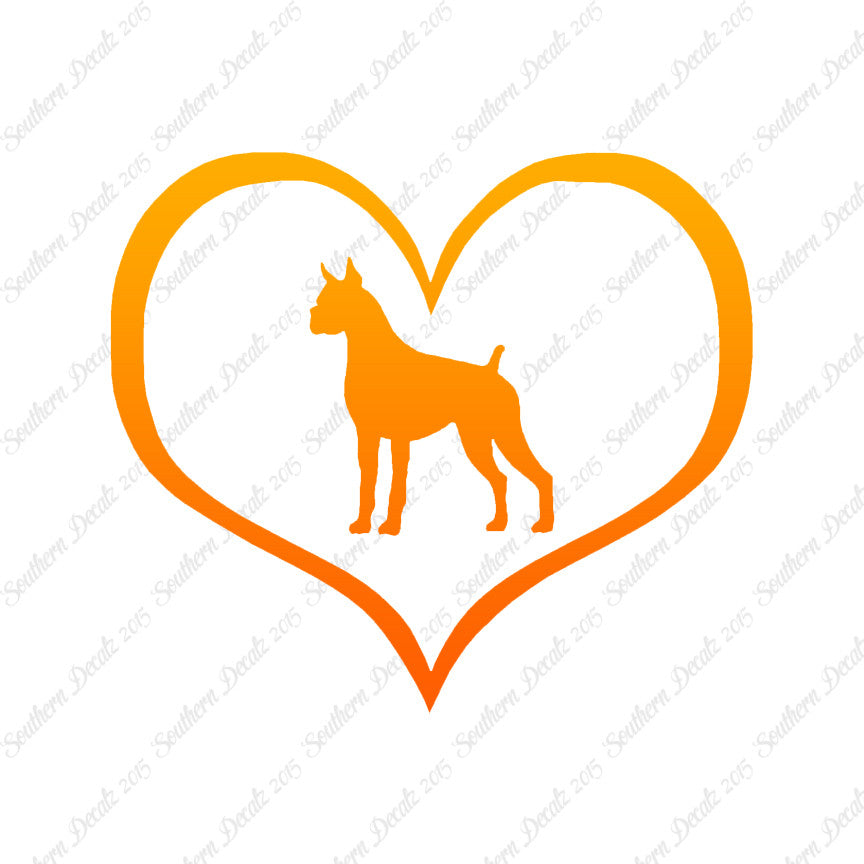 Boxer Dog Heart Love