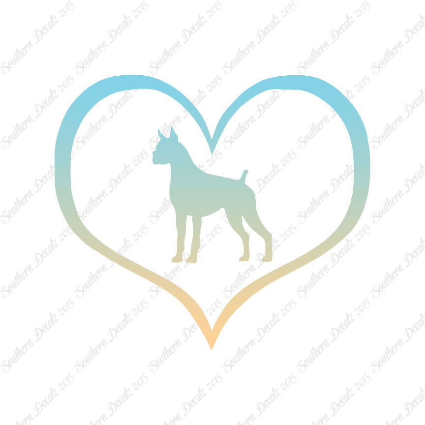 Boxer Dog Heart Love