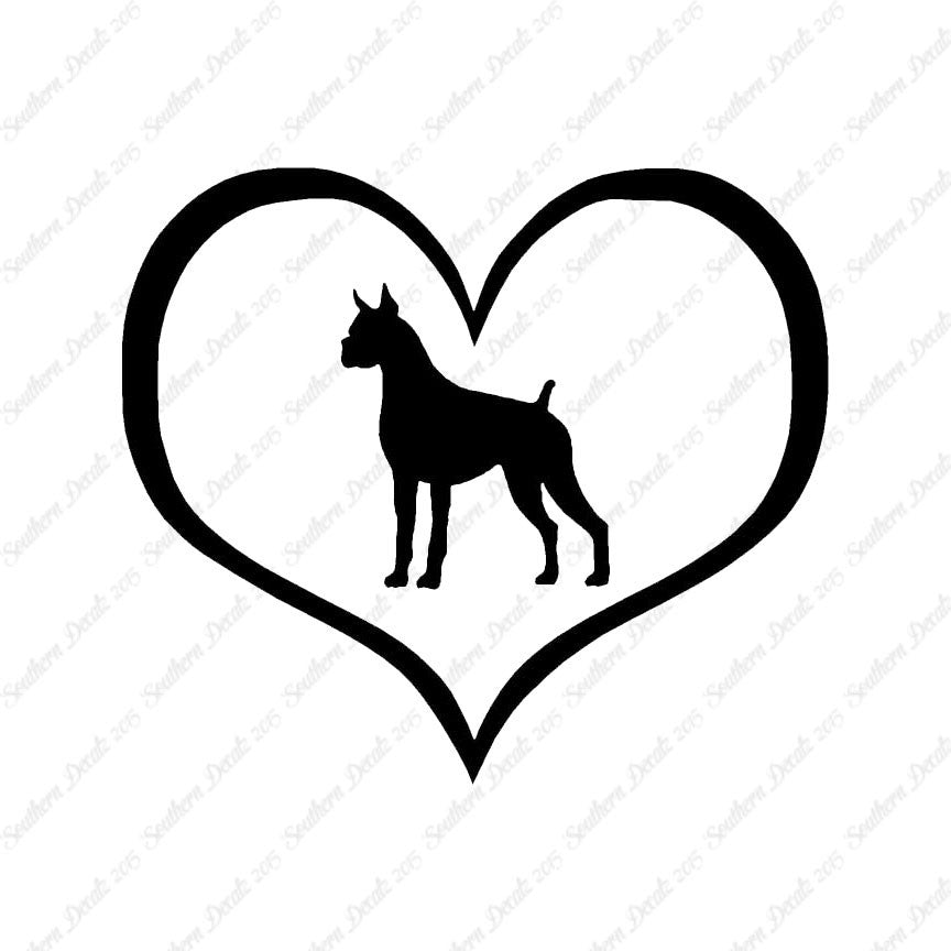 Boxer Dog Heart Love