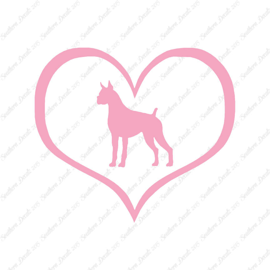 Boxer Dog Heart Love