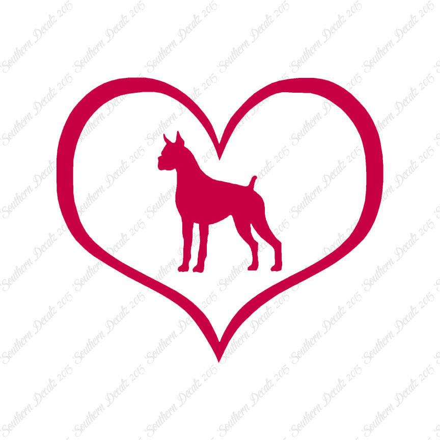 Boxer Dog Heart Love