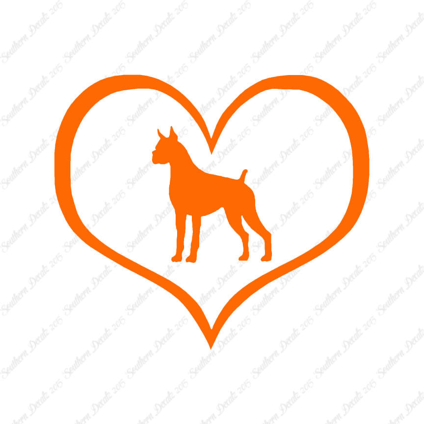 Boxer Dog Heart Love