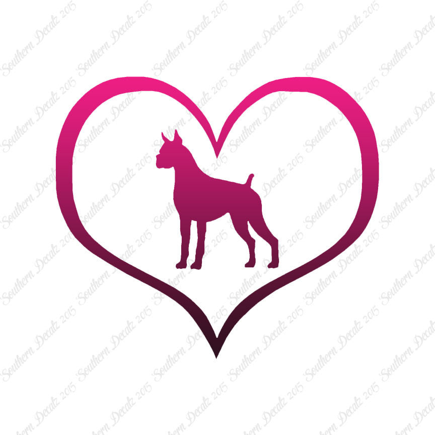 Boxer Dog Heart Love