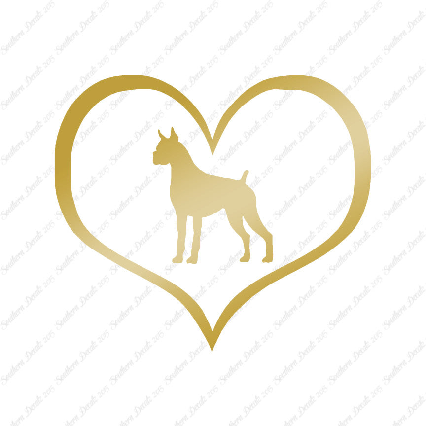 Boxer Dog Heart Love