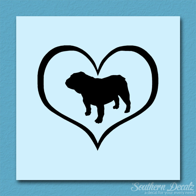 Bulldog Dog Heart Love